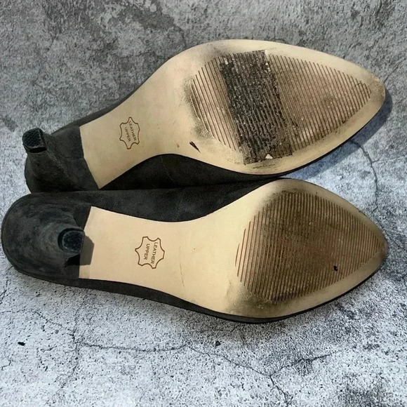 R2-2-1. STEVE MADDEN WOMEN’S‎ GRAY LEATHER CONE SLING BACK HEELS US SIZE 6M - Picture 10 of 10